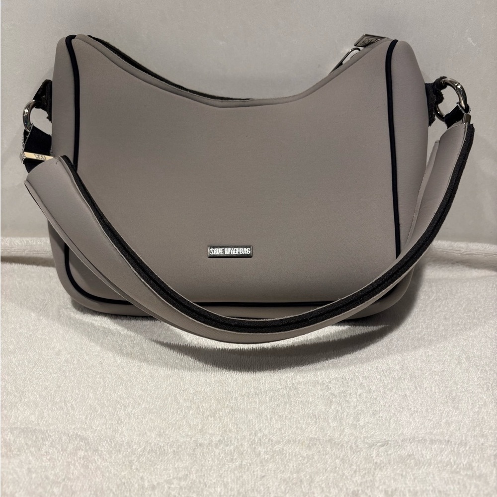 SAVE MY BAG Shoulder Bag - Sleek Taupe Neoprene